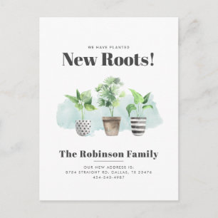 Vi har flyttat Boho New Roots Flytta Meddelande Vykort