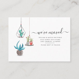 Vi har flyttat Boho Succulents Byte av Adress Visitkort