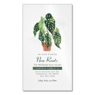 Vi har flyttat Botanical Boho Flytta Annocement Magnetiska Visitkort