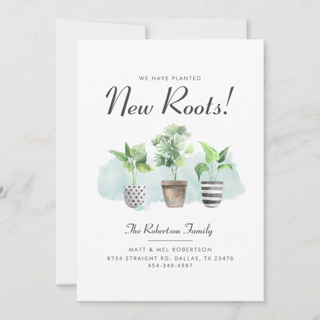 Vi har flyttat Botanisk Flytta av nya rötter Meddelande (Framsida)