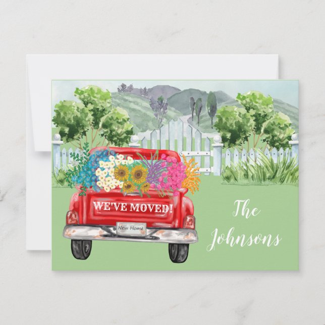 Vi har flyttat budget Landsbygden Lastbil Flytta Meddelande (Framsida)