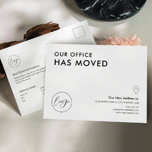 Vi har Flyttat Business Office Adress Change Vykort