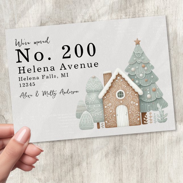 Vi har flyttat Byte av Adress Festive Gingertea Meddelande (Skapare uppladdad)