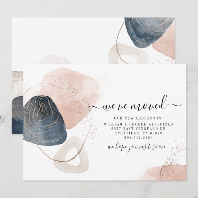 Vi har flyttat Byte av Adress Flytta Meddelande (Fram/baksida)