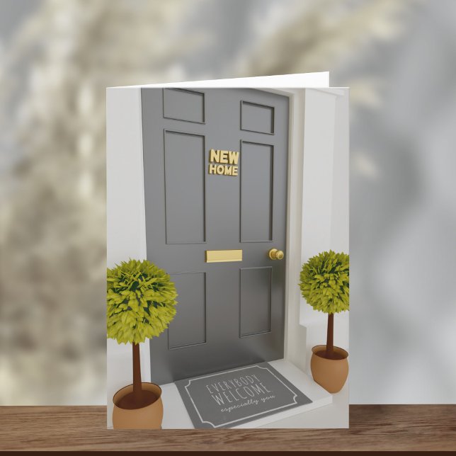 Vi har Flyttat byte av Adress-hälsningskort Meddelande (Everyone is welcome at your new home. Just add your new address details!)