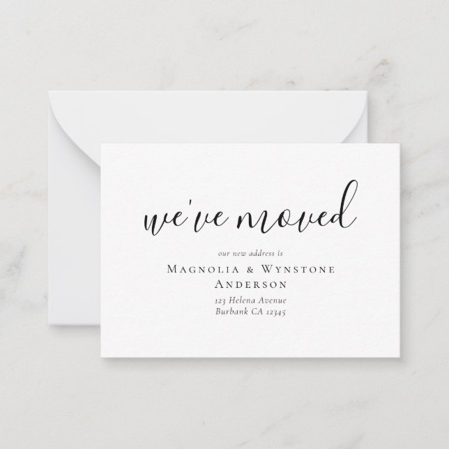 Vi har flyttat Byte av Adress-inmatningskort Anteckningskort (Framsida)