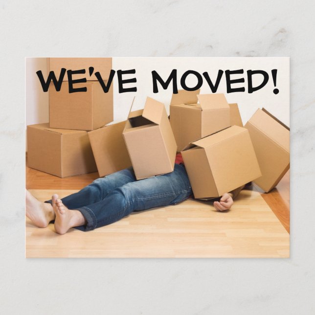 Vi Har Flyttat Byte Av Adress Korthållare Meddelande Vykort (Framsida)