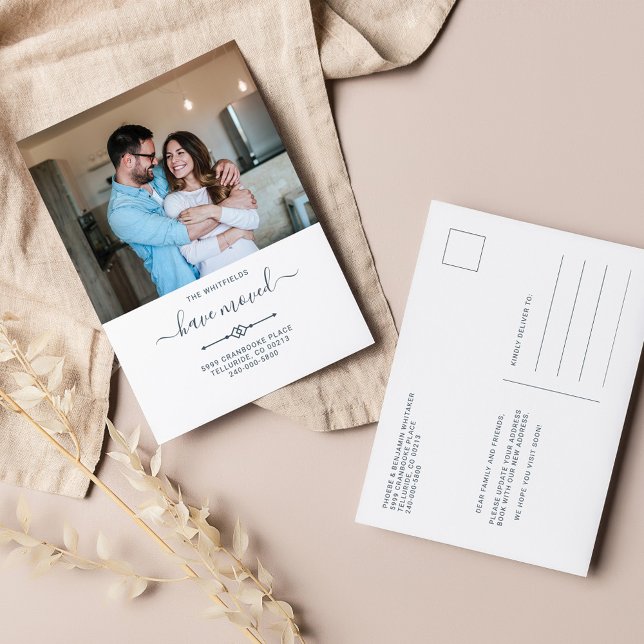 Vi har flyttat Byte av Adress Photo Flytta Meddelande Vykort (Skapare uppladdad)