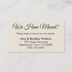 Vi har Flyttat byte av Adress Tilläggskort