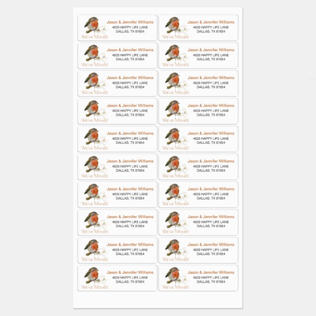 Vi har flyttat Byte av Adress vattentäta etiketter (Ark)