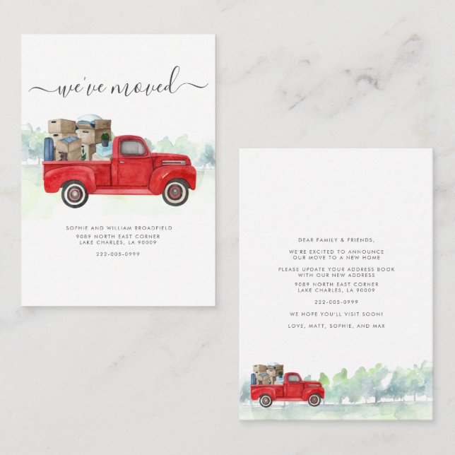 Vi har flyttat Byte av meddelande om Flytta i Adre (Fram/baksida)