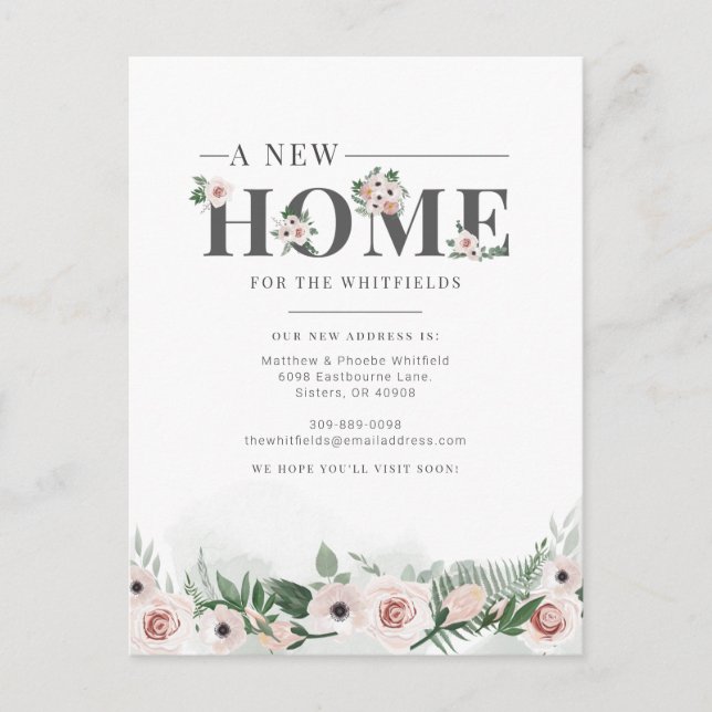 Vi har flyttat Byte av meddelande om Flytta i Adre Vykort (Framsida)