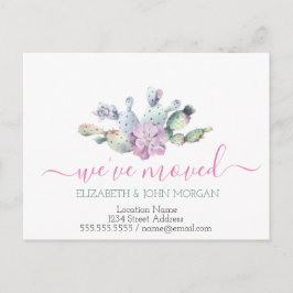 Vi har flyttat,Cactus Succulent Meddelande Vykort