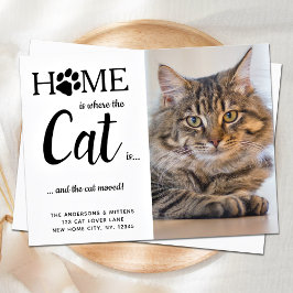 Vi har flyttat Cat Photo Ny adress Pet Flytta Vykort