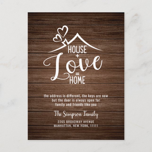 Vi har Flyttat Chalkboard Flytta Notice Vykort (Framsida)