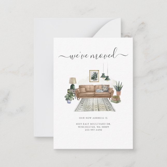 Vi har flyttat Chic Liv Flytta i rum Anteckningskort (Framsida)