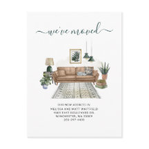 Vi har flyttat Chic Living Room Flytta Meddelande
