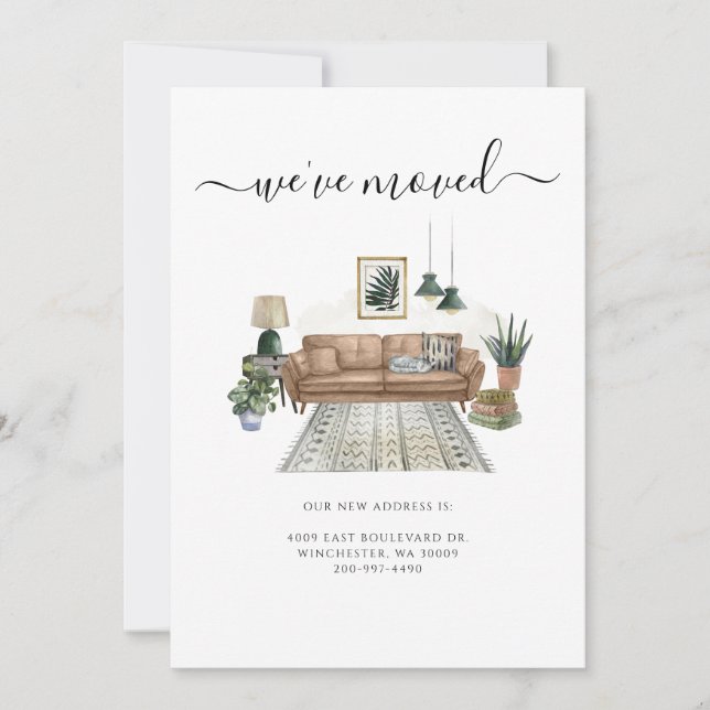 Vi har flyttat Chic Modern Flytta Meddelande (Framsida)