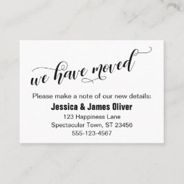 Vi har Flyttat Chic Script Typography-betalkort Visitkort
