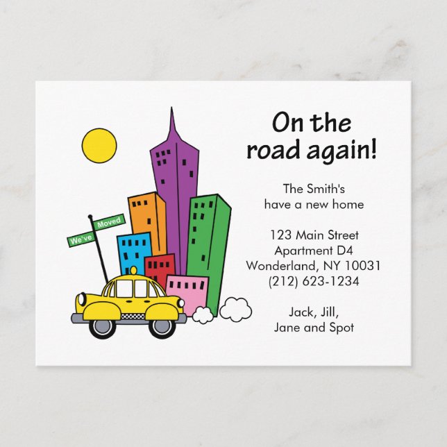 Vi har flyttat Cityscape - vykort (Framsida)