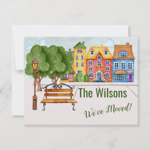 Vi har flyttat Colorful City Life Budget Flytta Meddelande