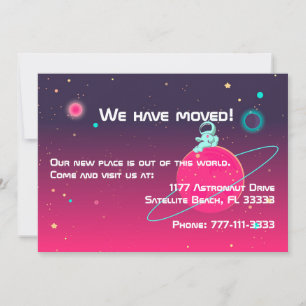 Vi har Flyttat Cute Astronaut i rymdillustrationen