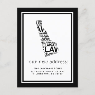 Vi har flyttat Delaware Typography Helg Vykort