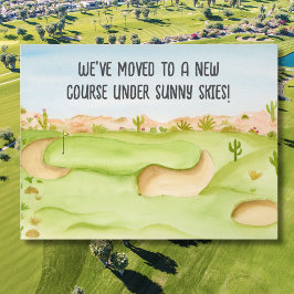 Vi har flyttat Desert Golf Course Watercolor Vykort