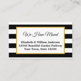 Vi har Flyttat elegant Black and White Stripe Tilläggskort