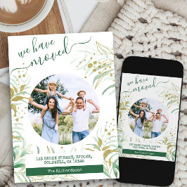 Vi har Flyttat Elegant Guld Grönt Foliage Flytta Meddelande