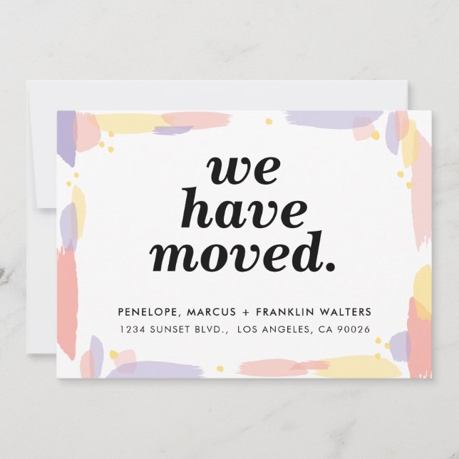 VI HAR FLYTTAT ett modernt nytt adress kort (Framsida)