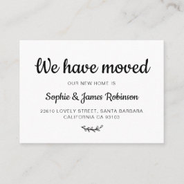 Vi har Flyttat ett nytt inmatningskort för minimal Visitkort