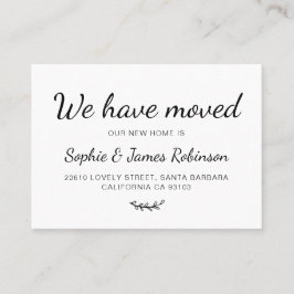 Vi har Flyttat ett nytt inmatningskort för minimal Visitkort