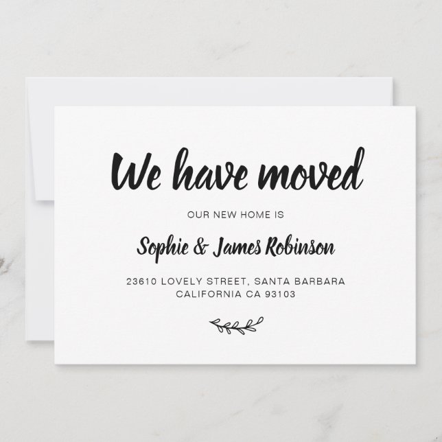 Vi har Flyttat ett nytt meddelande om Flytta i hem Inbjudningar (Framsida)