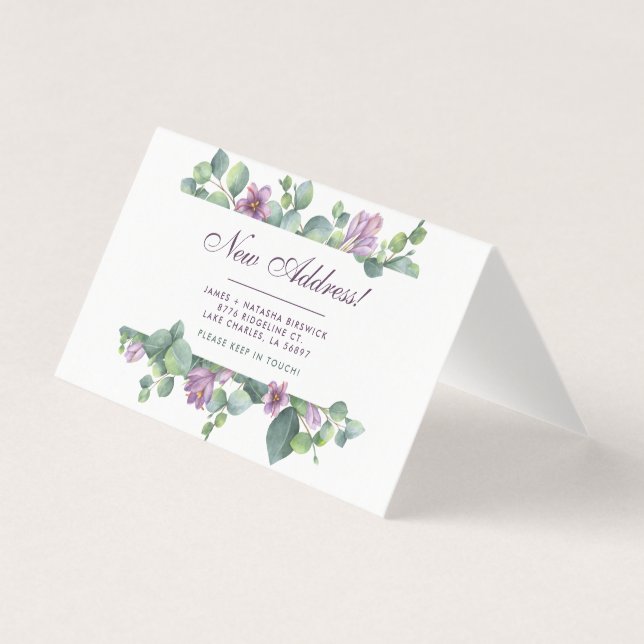 Vi har Flyttat Eucalyptus New Home Adress Kort (Framsida)