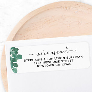 Vi har flyttat Eucalyptus Returadress Etikett