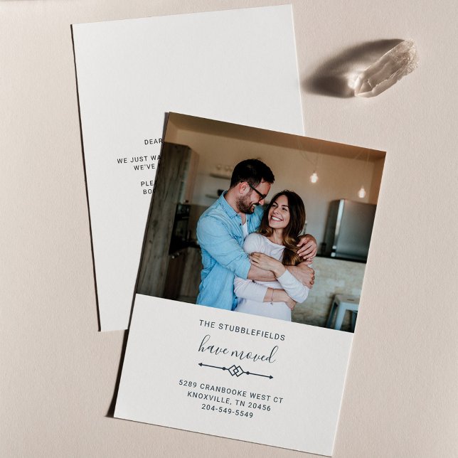 Vi har flyttat Family Photo Flytta-meddelande (Modern Family Photo Moving Announcement)