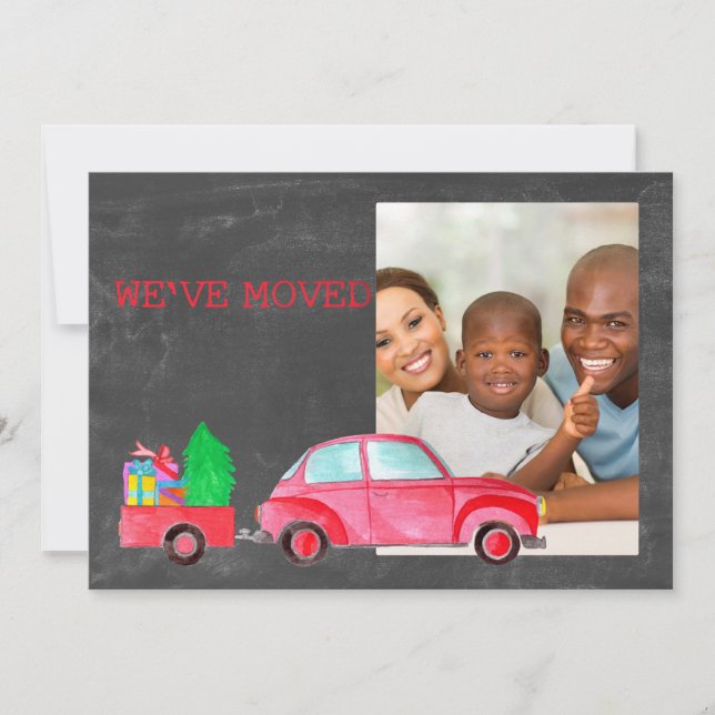 Vi har flyttat - färgkort för julkort inbjudningar (Framsida)