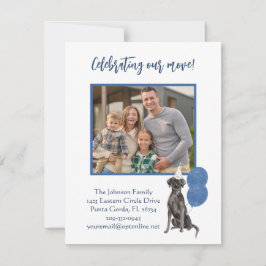 Vi har flyttat Firar Hund familjefotbudget Meddelande