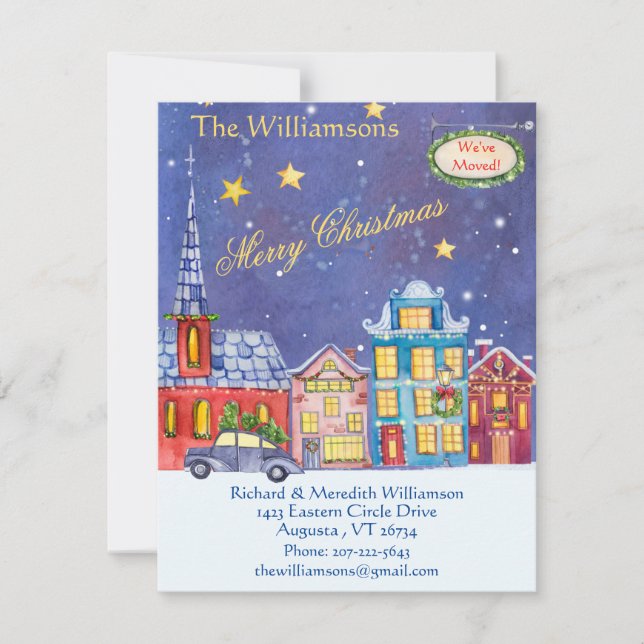 Vi har flyttat: Flat Flytta på jultomten Meddelande (Framsida)