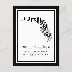 Vi har flyttat Florida Typography Helg Vykort