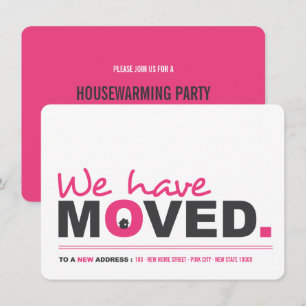 Vi har flyttat Flytta Announgation Houseworkteknik Inbjudningar