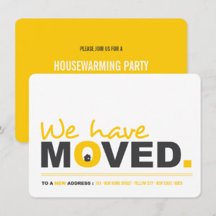 Vi har flyttat Flytta Announgation Houseworkteknik Inbjudningar
