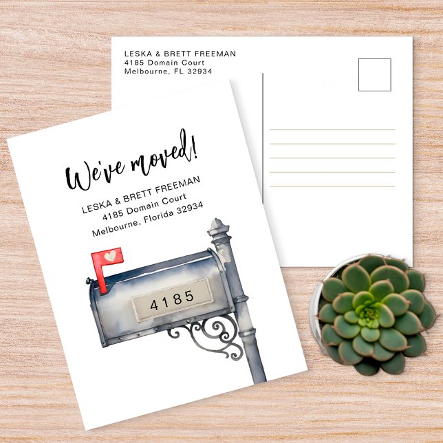 Vi har flyttat Flytta av postlåda Vykort (We've Moved Postcard)
