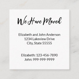 Vi har Flyttat Flytta av svartvitt och skript Tilläggskort