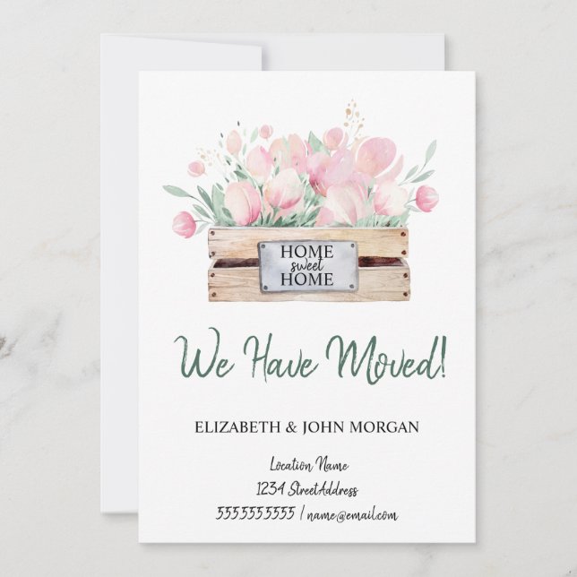 Vi har Flyttat,Flytta för vattenfärgsblommor (Framsida)