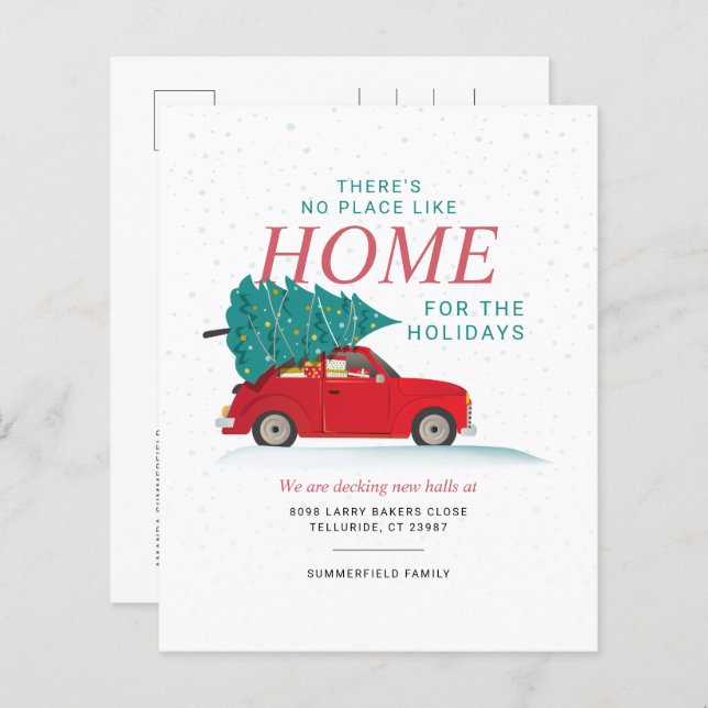 Vi har flyttat Flytta Helgdagar  Meddelande om jul (Fram/baksida)