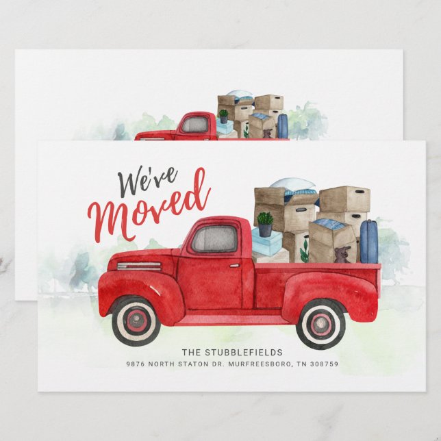 Vi har flyttat Flytta - hemmeddelande (Fram/baksida)