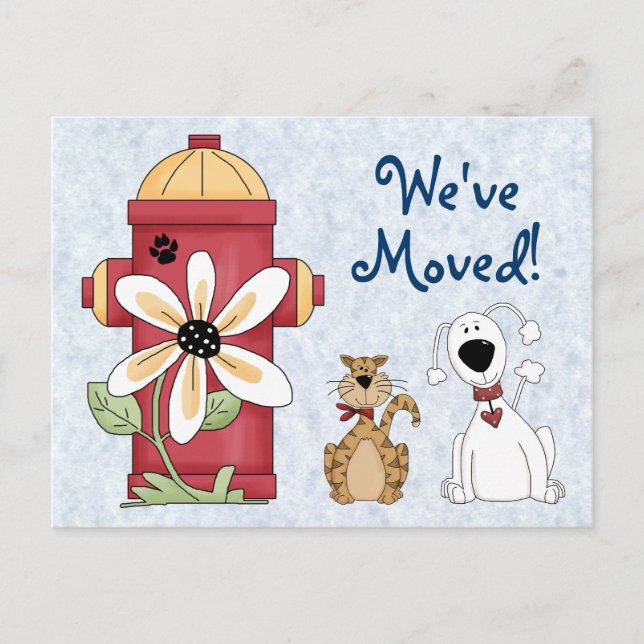 Vi har flyttat Flytta Meddelande Vykort (Framsida)