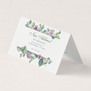 Vi har Flyttat Flytta om Eucalyptus Blommigt Kort